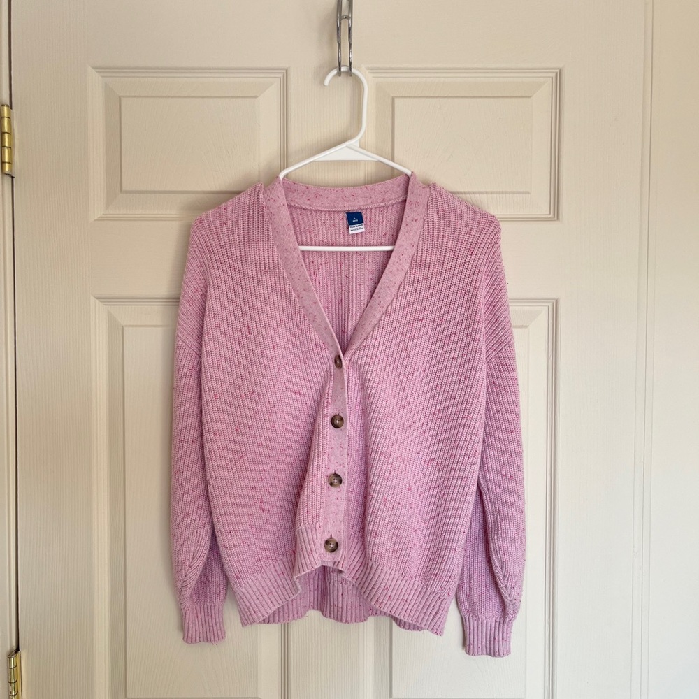 Old navy girls large pink cardigan with buttons